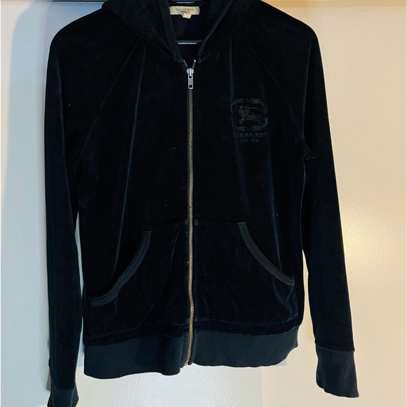 Burberry London Women’s Classic Black Hoodie Activewear Sweater Size L - Picture 4 of 9